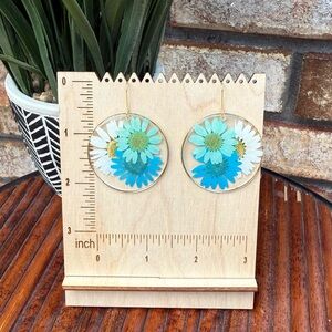 Boho Real Flower Resin Earrings | Handmade Pressed Floral Dangle Jewelry